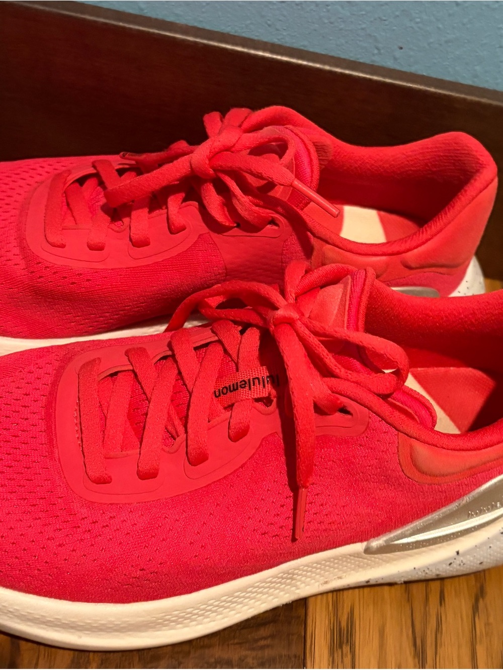 lululemon athletica Bright Red Lace-Up Athletic Sneakers